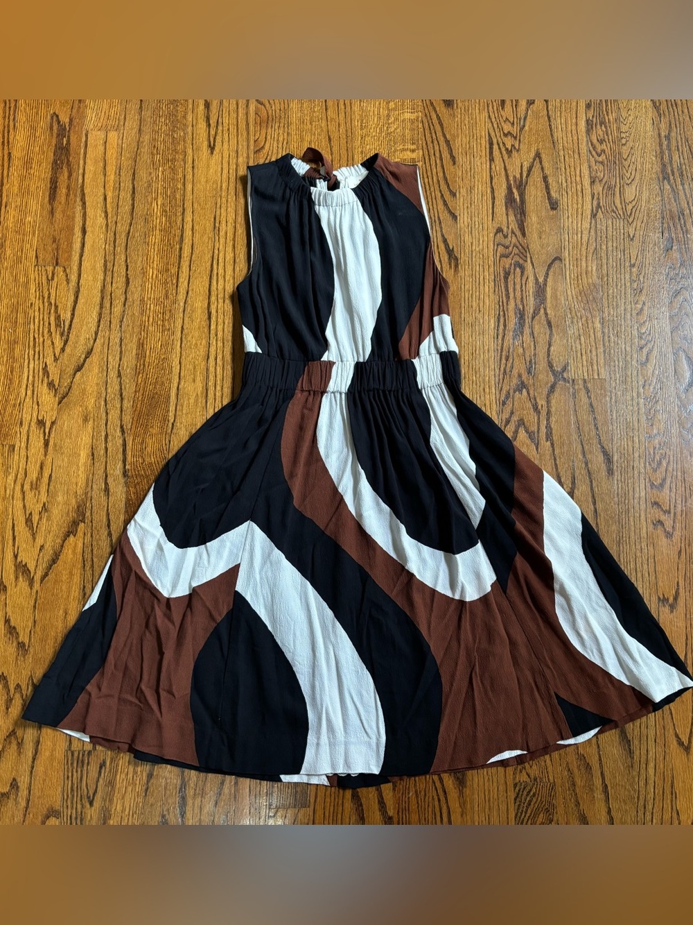 Kate Spade Rio Sleeveless Dress Black Brown White Size 8
